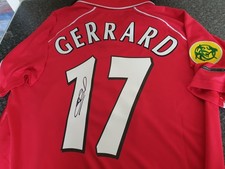 Steven Gerrard SIGNED Liverpool 2001 UEFA Cup Final Shirt
