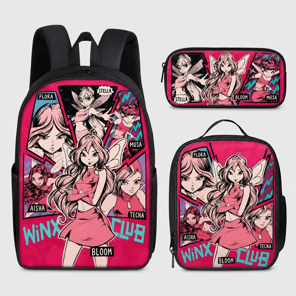 Fantasy Fairy Backpack Set Kids School Bag Lunch Bag Pencil Pouch
