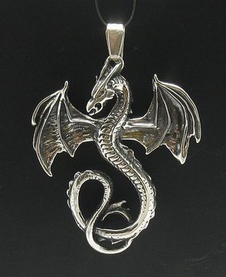 Sterling Silver Pendant Dragon Biker Hallmarked 925 New Solid PE000132 Empress