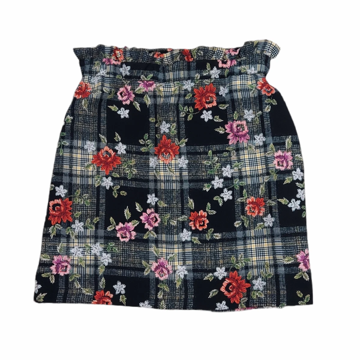 Topshop pink top plaid skirt