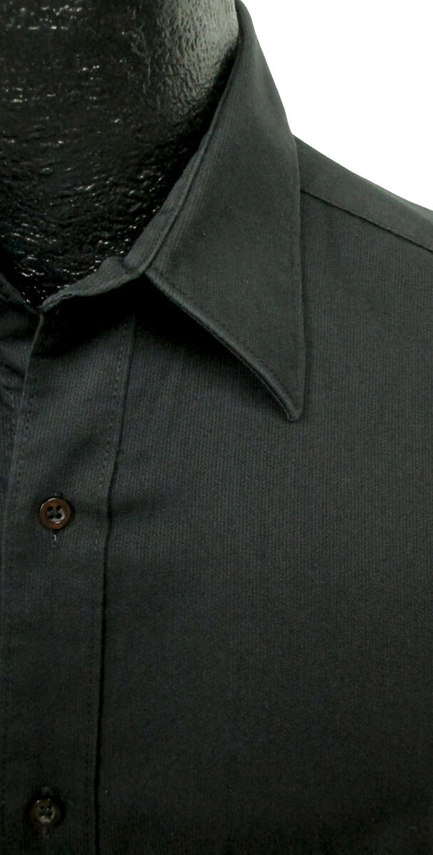 Men's Black Dress Shirt Laydown Collar Tuxedo Wedding Prom Men's Black Dress Shirt Laydown Collar Tuxedo Wedding Prom