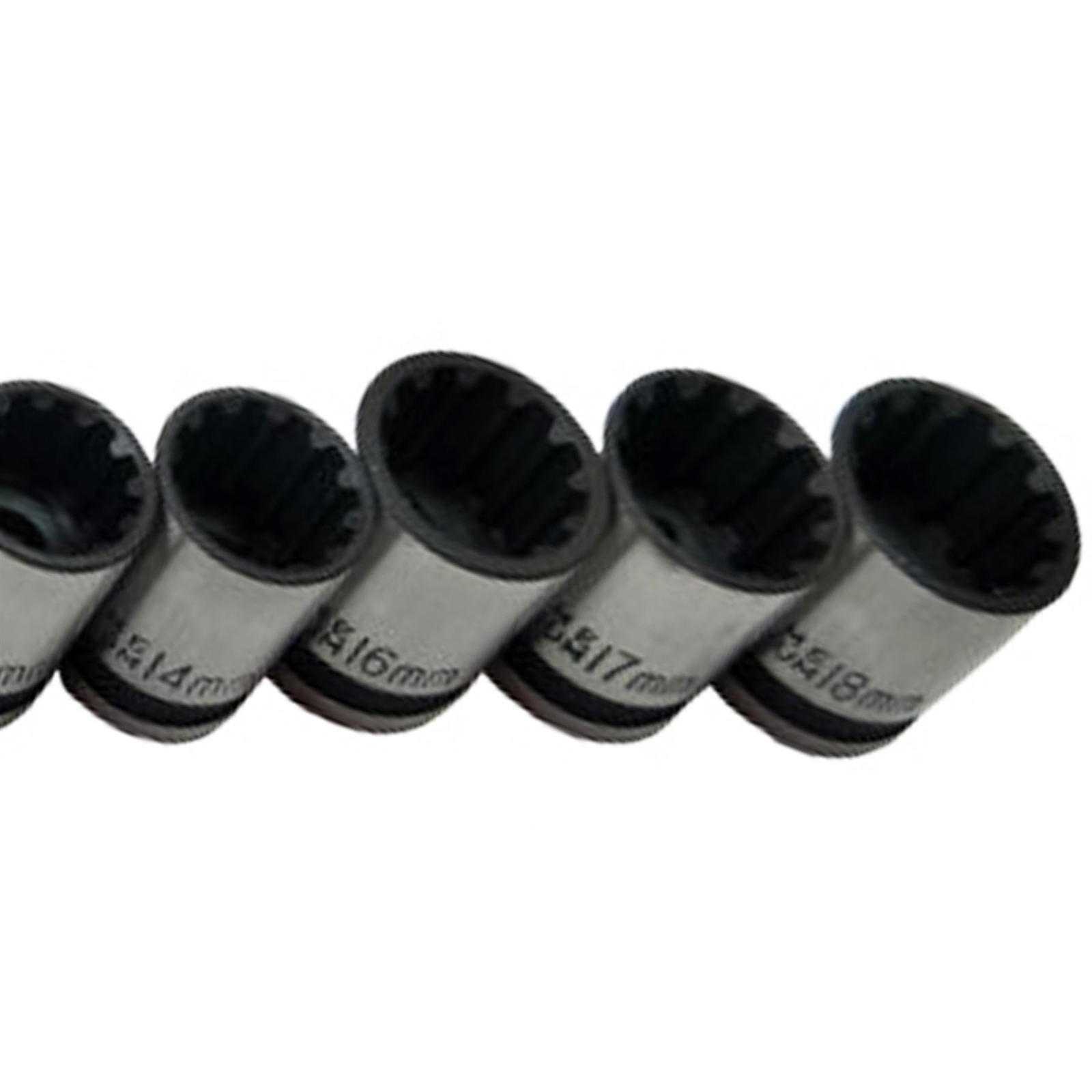 BlueSpot 10Pcs Spline Socket Set 12 Point Metric & SAE Sockets 3/8" Drive