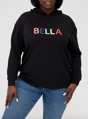 V by Very Curve Bella Embroidery Hoodie - Black Size UK 14 RRP: £25.00
