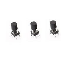 10PCSx 6x6x12mm Momentary 4pin Push Button Micro Tactile Tact Switch Black Cap