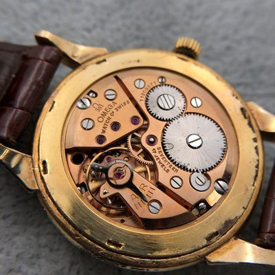 Rare omega triple calendar 2486-2 hand-rolled 214159 analog watch 