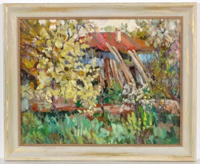Piotr Kolomoitsev (1924-2013) ''Dacha'', Oil Painting, 1981 (m)