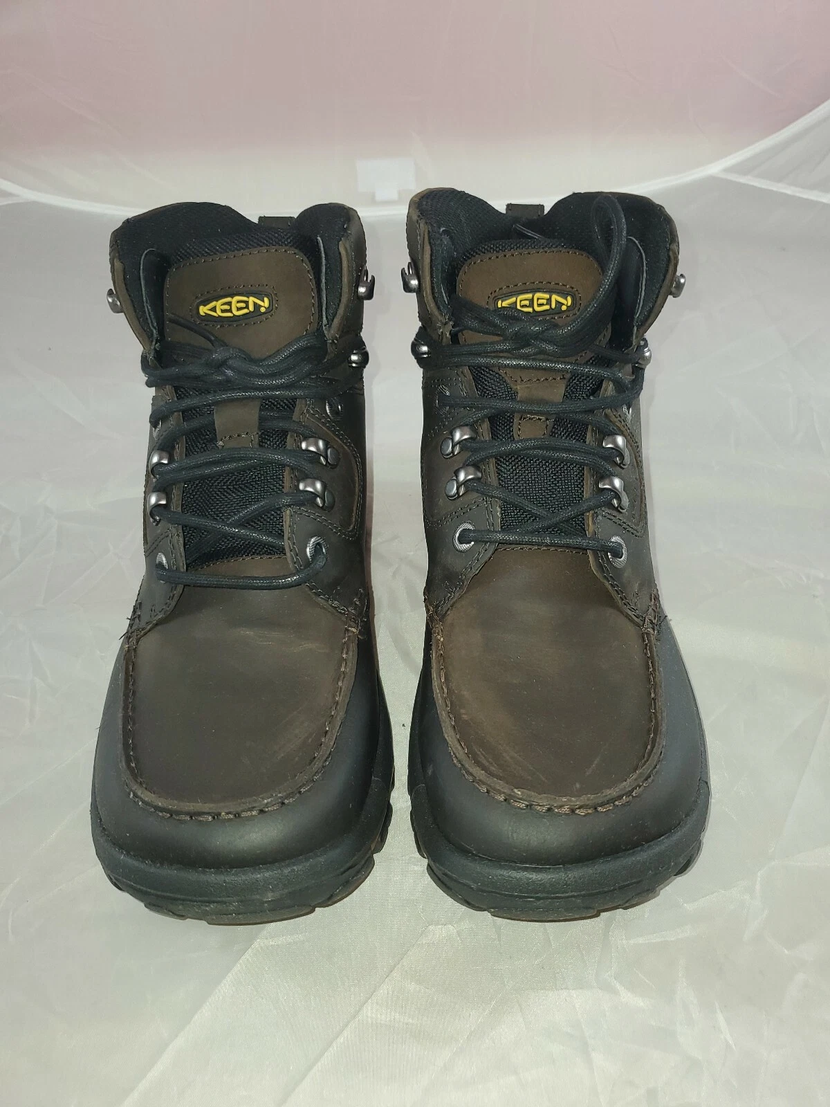 KEEN Nopo Men’s Slate Black Leather Waterproof Hiking Trail Lace Up Boots Sz 7.5