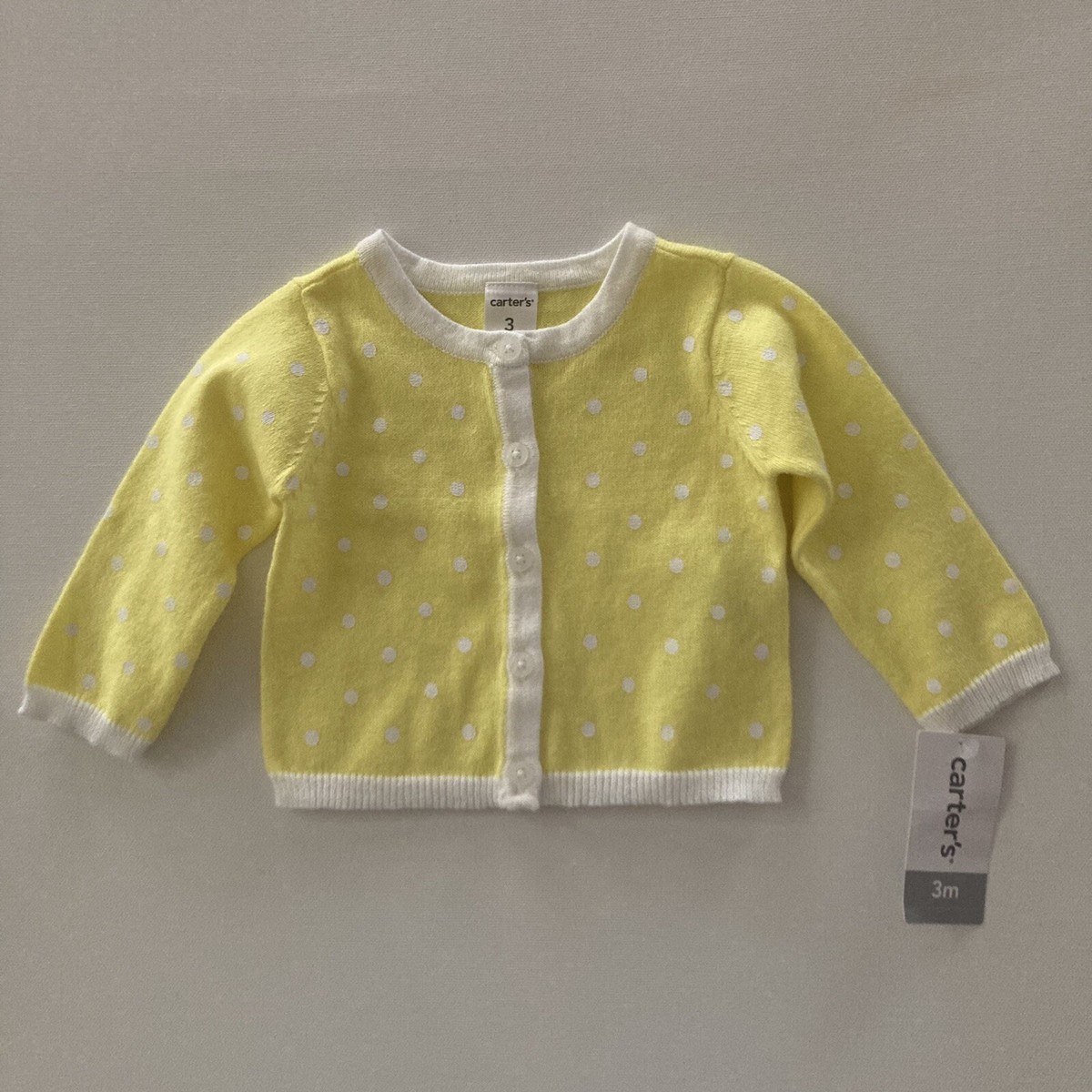 Carter's Baby Girl Months Easter Cardigan Sweater Polka Dot