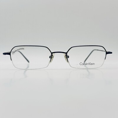 Calvin Klein Eyeglasses Men Women square blue Titanium Half-rim