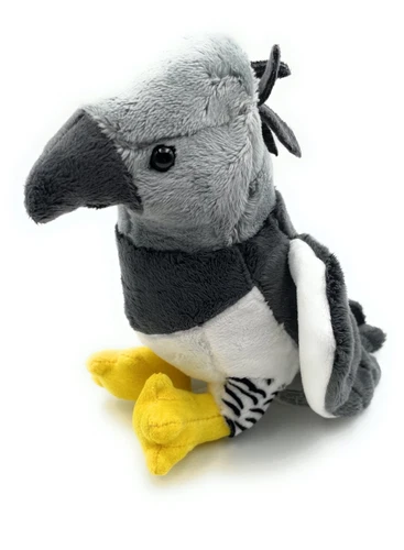 Harpy Eagle Harpia harpyja Plush Toy Stuffed Animal Fabric 20cm Gray