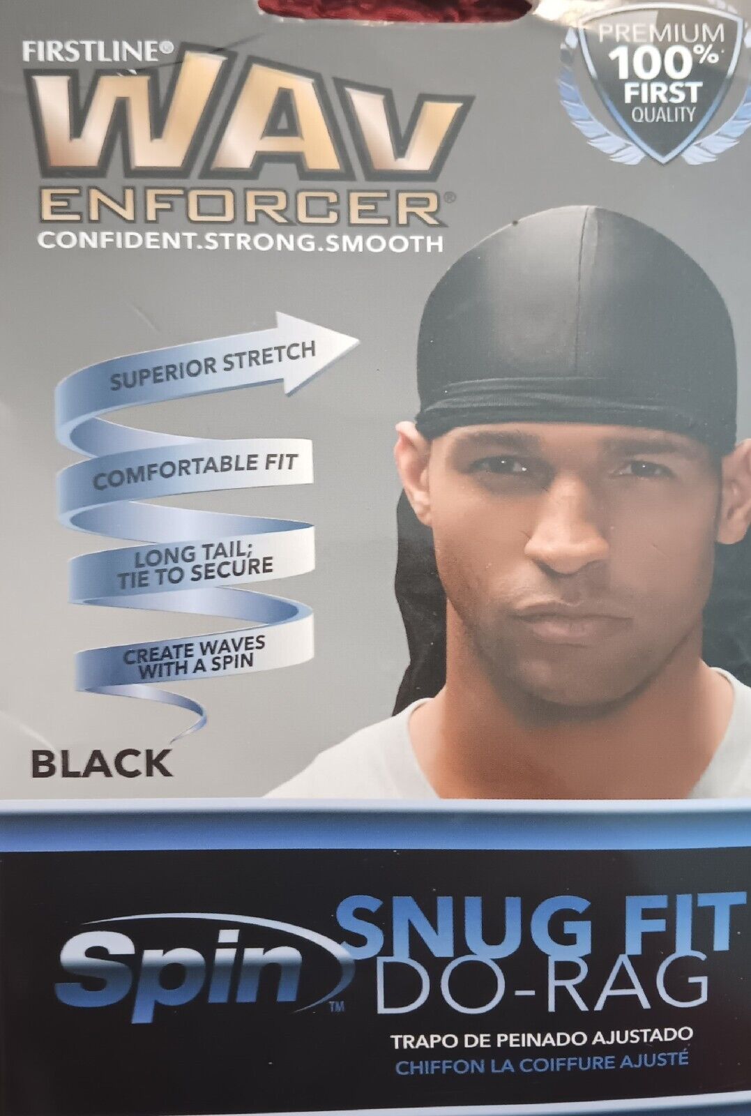 Firstline WavEnforcer Snug Fit Du-Rag Black