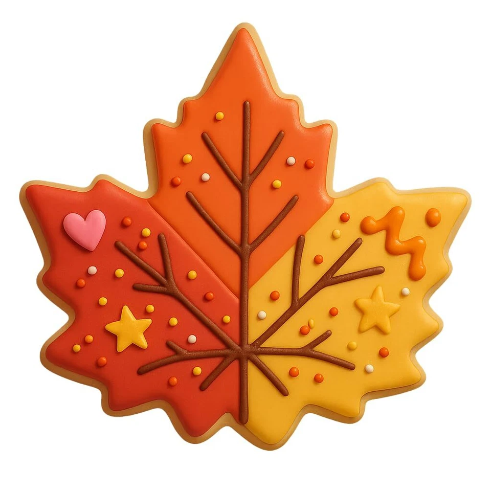 Mighty Gadget Detailed Maple Leaf Cookie Cutter & Stamp Set - 4x4 Inches - Image 2 of 4