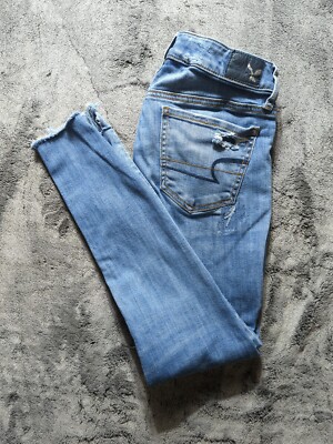 American Eagle Super Stretch Super Low Jegging Distressed Jeans Women's Size 2