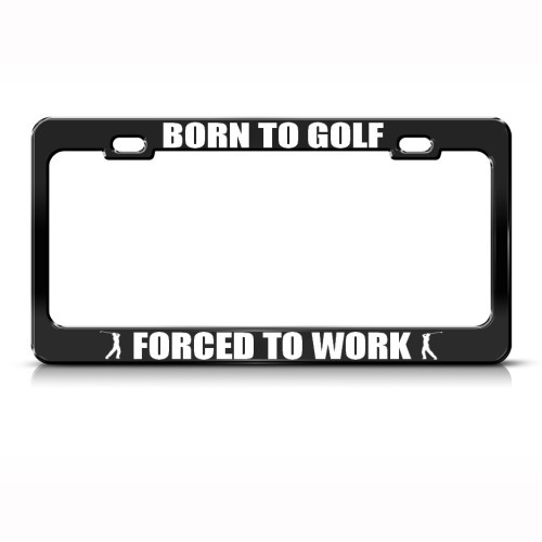 Golfing Metal License Plate Frame Tag Holder Two Holes