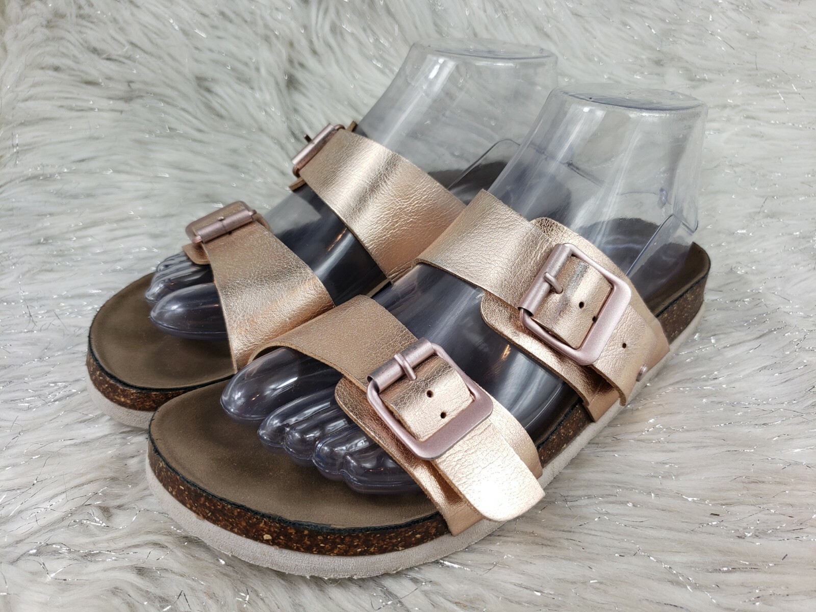 MADDEN GIRL Brando Slide On Sandals Rose Gold Womens … Gem