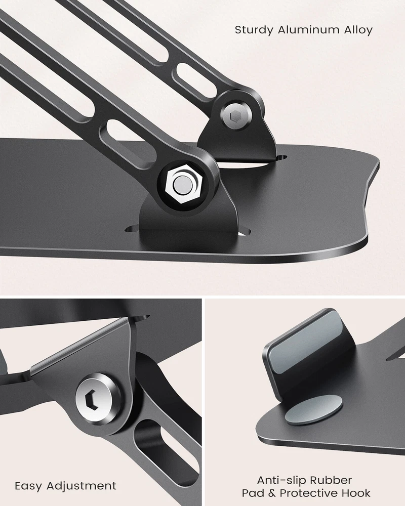 Adjustable Laptop Stand Riser for Notebooks Tablets Up to 17 Inches  