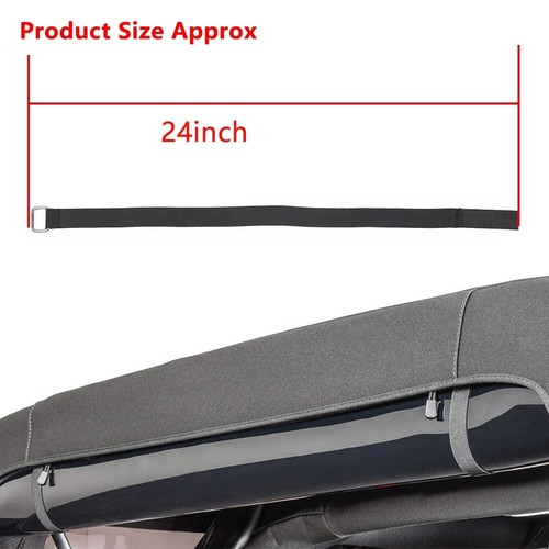 for Jeep Wrangler JK 07-17 Soft Top Snap Tie Down Rear Window Roll Up Straps - Picture 6 of 11