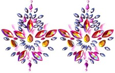 Pink Reusable Rhinestone Pasties Self Adhesive Nipple Covers