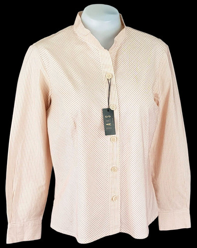 Daks, DAKS LONDON Womans Orange L/S EVENING SHIRT Band Collar - M - RRP £149