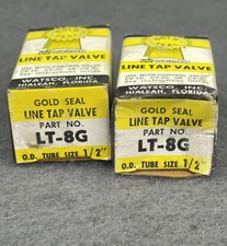 NEW 2-lot WATSCO GOLD SEAL LINE TAP VALVE LT-8G OD tube Size 1/2"     NOS