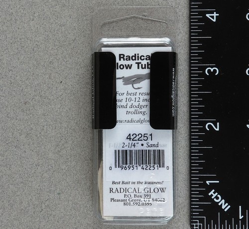 Radical Glow 21/4" Tubos Sand Glow 42251 Four Pack Bass Crappie Kokanee Trout - Imagen 2 de 4