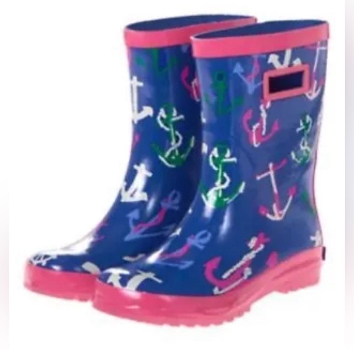 Gymboree Blue Pink Green STRIPES ANCHOR Preppy Nautical Rain