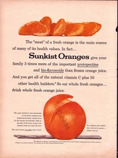 Vintage Print Ad -1960 Sunkist Oranges