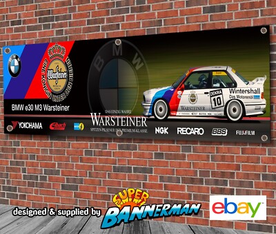 BMW e30 M3 Warsteiner Tourenwagen Banner für Garage, Werkstatt, Showroom etc