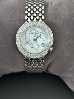 Like new Bulova watch with 58 diamonds and mother of pearl face. 96R209 Women main image 3