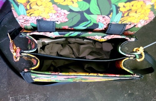 Steve Madden Black Floral Aubriel Satchel Women Handbags Purse - Picture 4 of 5