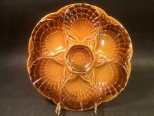 Vintage French Majolica Oyster Plate Sarreguemines c.1970's