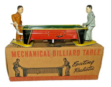 RANGER - TAVOLO DA BILIARDO DOPPIO BILIARDO GIOCATORI DI LATTA GIOCATTOLO WINDUP FUNZIONANTE con scatola