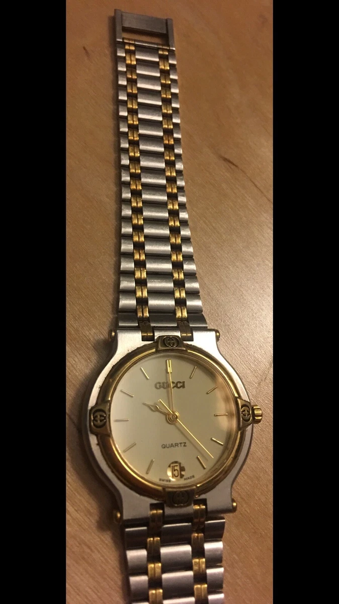 Gucci Watch Genuine Jewelry Women Elegance 2 tone swiss Made Quartz Date Watch