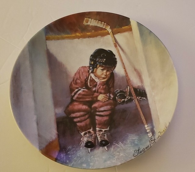 Hockey collectors plate Bradex Stewart Sherwood 1990 Two Minutes