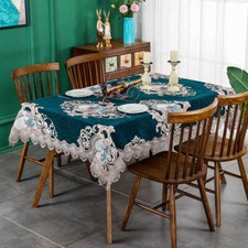 Luxus Jacquard Chenille Tischdecke Blumenmuster Tischtuch Rund Eckig Rechteckig