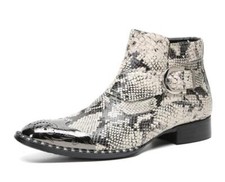 Men's New Fashion British Pointy Toe Buckle Strap Serpentine Party Leather Shoes