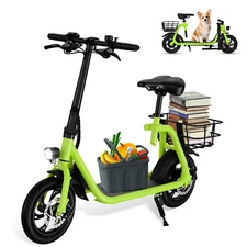 450W Sports Electric Scooter with Seat Electric Moped Adults Long Range Commuter