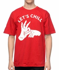 A-Lab Mens Let's Chill Funny Red Shirt New S, M, L