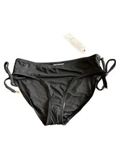 Anne Cole Size M Black Drawstring Sides Bikini Bottoms - New