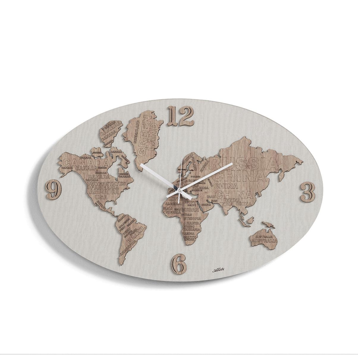 Orologio da parete moderno PLANISFERO in legno laminato TTE