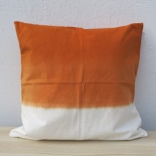 Linum Kissenhülle Dip DYE orange weiß Farbverlauf Kissen 50 x 50 cm