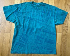 Vintage Oracle AOP All Over Print T-shirt XL Tech Cloud Apps Shirt