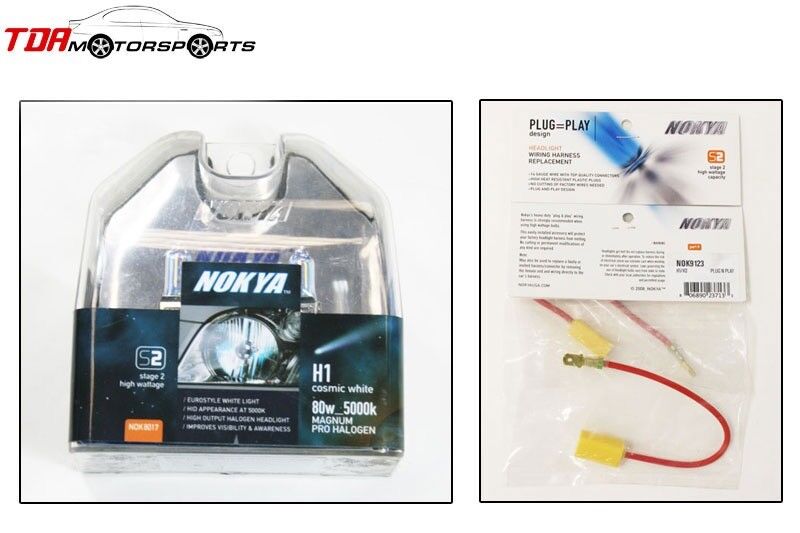 Recommendation OFFicial shop NOKYA H1 Cosmic White 5000K Bulbs+Wire Light 80W Halogen Harness