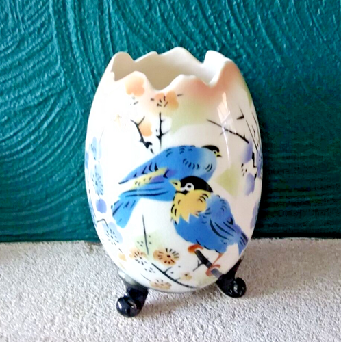 Cuit-œuf En Porcelaine Wedgwood Vintage - Décor Oiseaux Et Fleurs, Période 1800-1849