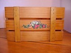 SMALL WOODEN DECORATIVE CRATE ~ VEGETABLE MOTIF ~ 10" x 8" ~ Farmhouse Decor