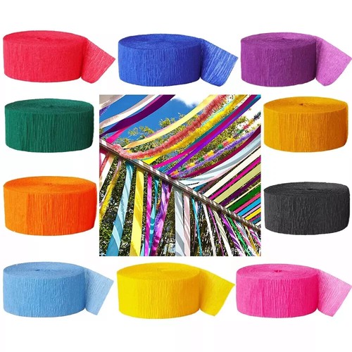 15 Pack Mix Crepe Paper Streamers Roll Birthday Wedding Party Hanging Decoration - Picture 12 of 22