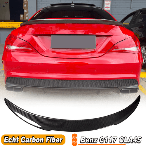 Für Mercedes CLA C117 2013-19 Carbon Spoiler Heckspoiler Flügel Lippe Heckansatz - Bild 1 von 12