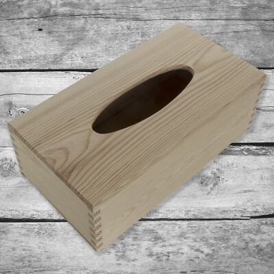 Einfache rechteckige Taschentuchbox aus Holz mit Schiebeboden / Decoupage / DIY / Handwerk