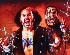 Jeff Hardy Matt Hardy The Hardy Boyz Dually Signed 8x10 Photo PSA G