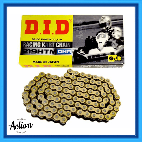 GO KART DID 219 GOLD & BLACK DHA RACING CHAIN 92 TO 114 LINK YOU CHOOSE INSIDE - Photo 1 sur 10